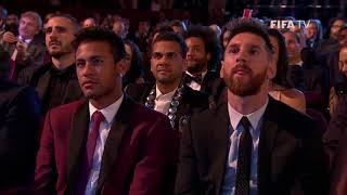 watch Cristiano Ronaldo world’s best player Speech and the reaction of Messi and Neymar [upl. by Leilani]