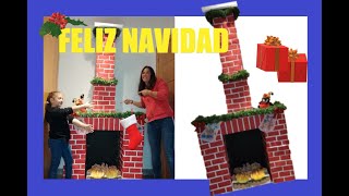 COMO hacer CHIMENEA de CARTON para NAVIDAD FIREPLACE🔥 [upl. by Jola219]