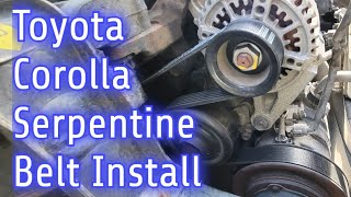 How To Change The Serpentine Belt On A 2003 2004 2005 2006 2007 2008 Toyota Corolla [upl. by Dlonra]