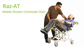 The RazAT Attendant Tilt  Mobile Shower Commode Chair [upl. by Attem]