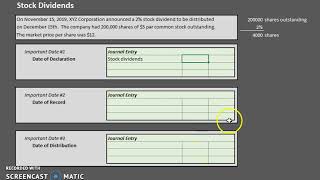 Stock Dividends  Journal Entries [upl. by Ynettirb35]