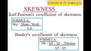 BCA  Statistics  Skewness  Karl Pearsons and Bowleys coefficient of Skewness [upl. by Bohs]