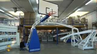 Sport Systems Basketball backstop Hydroplay Club manual hpl backboard  installation and use [upl. by Analihp431]