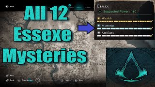 Assassins Creed Valhalla All Essexe Mysteries Locations guide [upl. by Marguerie]