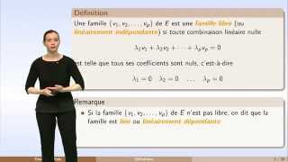 Dimension finie  partie 1  famille libre [upl. by Alomeda]