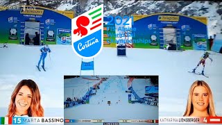 Katharina Liensberger und Marta Bassino gewinnen zeitgleich den Parallel RT der Damen  WM Cortina [upl. by Aihcsrop]