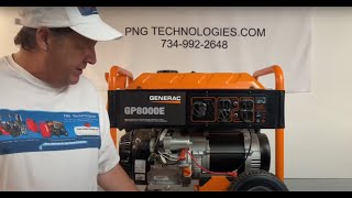 Generac GP8000E  Conversion video from gas to Propane amp Natural Gas [upl. by Isak]