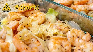 Togarashi Shrimp Japanese Hot Sauce with Cabbage  Just the Recipe shorts [upl. by Fai]