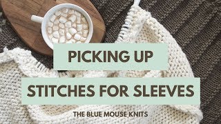 Picking Up Stitches for Sleeve  Drop Shoulder Sleeves [upl. by Koralle]