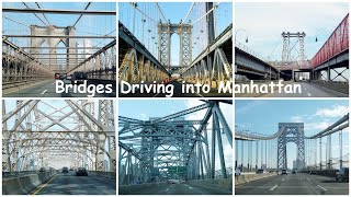 NYC  Bridges Driving into Manhattan [upl. by Allesig183]