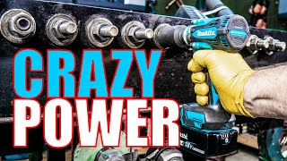 IMPRESSIVE POWER  NEW 18V Makita XWT14 Impact Wrench Review  430 FTLBS [upl. by Wildermuth]