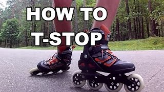 How to TSTOP on Inline Skates  ROLLERBLADE BASICS EP 1 [upl. by Imelda]