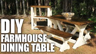 How To Build A Farmhouse Table with Build Plans [upl. by Sidnal950]