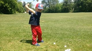 2 year old Golf Prodigy King Weber Toddler Golfer w the Phenom Swing [upl. by Cerellia]