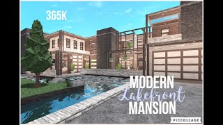 Bloxburg  Modern Lakefront Mansion  Speed Build 365k [upl. by Eillac]