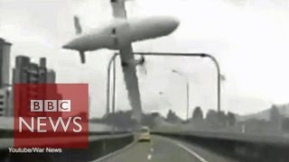 TransAsia Moment plane crashes in Taipei [upl. by Lemuelah]