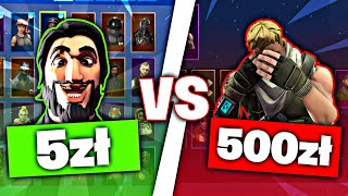 KONTO FORTNITE ZA 5zł vs 500zł [upl. by Handal67]