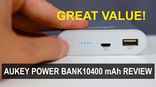 AUKEY Power Bank Portable Battery Charger 10400mAh Unboxing and Review [upl. by Buskus]