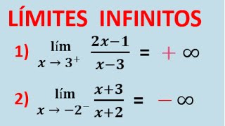 LÍMITES INFINITOS  LÍMITES ALGEBRAICOS  EJERCICIOS [upl. by Simetra126]