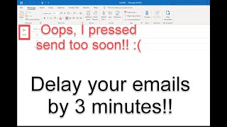 Delay all Emails from being Sent in Outlook  Creating a Rule [upl. by Rexanne467]