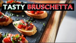 TASTY Bruschetta Recipe  CRAZY EASY VEGAN APPETIZERS [upl. by Assennav]