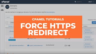 cPanel Tutorials  How to Use the Force HTTPS Redirect Feature [upl. by Malilliw189]