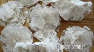 DIY How to Make Lace Fabric Flowers Easy amp Simple [upl. by Sanderson]