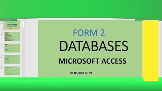 Form 2 Databases  KCSE Syllabus  Computer Studies [upl. by Ive]