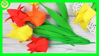 Jak zrobić Tulipan Origami DIY tutorial [upl. by Airres]