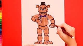 How to draw Freddy Fazbear  Five Nights at Freddys art artforall arttutorial easydrawing [upl. by Tiffy]