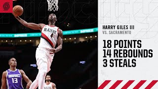 Harry Giles III 18 points 14 rebounds Highlights  Trail Blazers vs Kings [upl. by Twum]