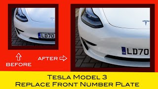 Tesla Model 3  How to replace the front number plate [upl. by Jarv]