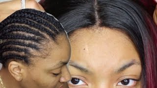 Sewing your full lace wig down  No glue at all [upl. by Luke]