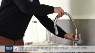 GROHE Keukenkraan met uittrekbare handdouche installeren [upl. by Grote]