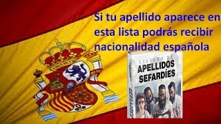 Listado de apellidos para la nacionalidad española  Requisitos [upl. by Nnylyrehc341]