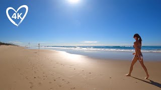 Golden Beach Walk  4K Virtual Tour  Surfers Paradise Australia  Relaxing Natural Sounds [upl. by Anilek302]