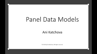 Panel Data Models [upl. by Alomeda]