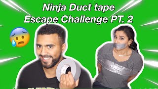 Ninja Duct Tape Escape Challenge PART 2 [upl. by Gnous203]