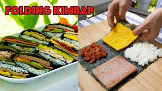 Super Easy Folded Kimbap kimbap kimbapsandwich gimbap koreanspamsandwich koreanspammusubi [upl. by Okiruy]