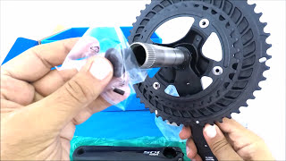 Shimano 105 Crankset Unboxing amp Installation [upl. by Cammie]