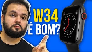 Smartwatch W34 Unboxing Review  É bom Vale a pena Onde comprar  Smartwatch W34 [upl. by Nirda]