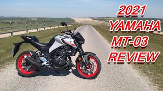 ★ 2021 YAMAHA MT03 REVIEW ★ [upl. by Emaj]