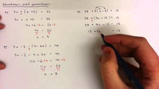 8  Algebra  Ekvationer med parentes [upl. by Jules66]