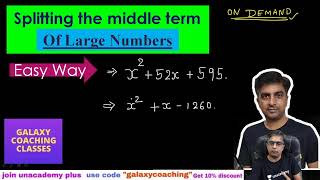 splitting the middle term of big numbers l large numbers [upl. by Nnayllas176]