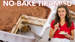 Easy TIRAMISU Cake  NoBake Dessert [upl. by Ahsik]