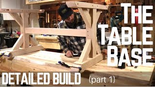 How To Build A Farmhouse Trestle Table Base  Detailed Version  Woodworking  Make [upl. by Haldane]