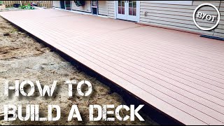 HOW TO BUILD A DECK  START TO FINISH Part 1 of 2 [upl. by Icak]