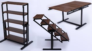 How This Shelf Transforms into a Table and it All Stays on  Shelf Table  Expand Furniture [upl. by Uziel159]