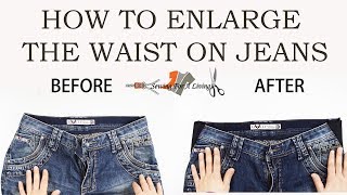 How to enlarge the size of the waist on jeans [upl. by Naimaj]