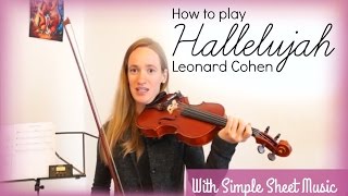 Hallelujah  Leonard Cohen how to play  Easy Violin Tutorial [upl. by Marras]